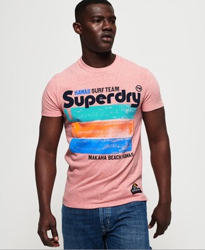 Superdry 76 Surf Férfi Pólók Rózsaszín | CDWRN8034